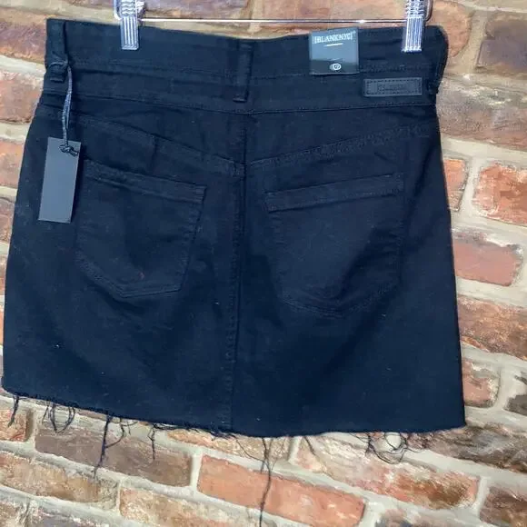 NWT BLANKNYC Black Wash Denim Night Stroll Jean Mini Skirt Women's Size 28 - Picture 7 of 10